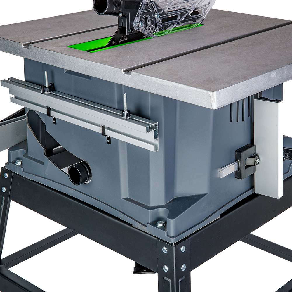 10 in. 15 Amp Table Saw with Metal Stand, Miter Gauge, Push Stick and Rip  Fence