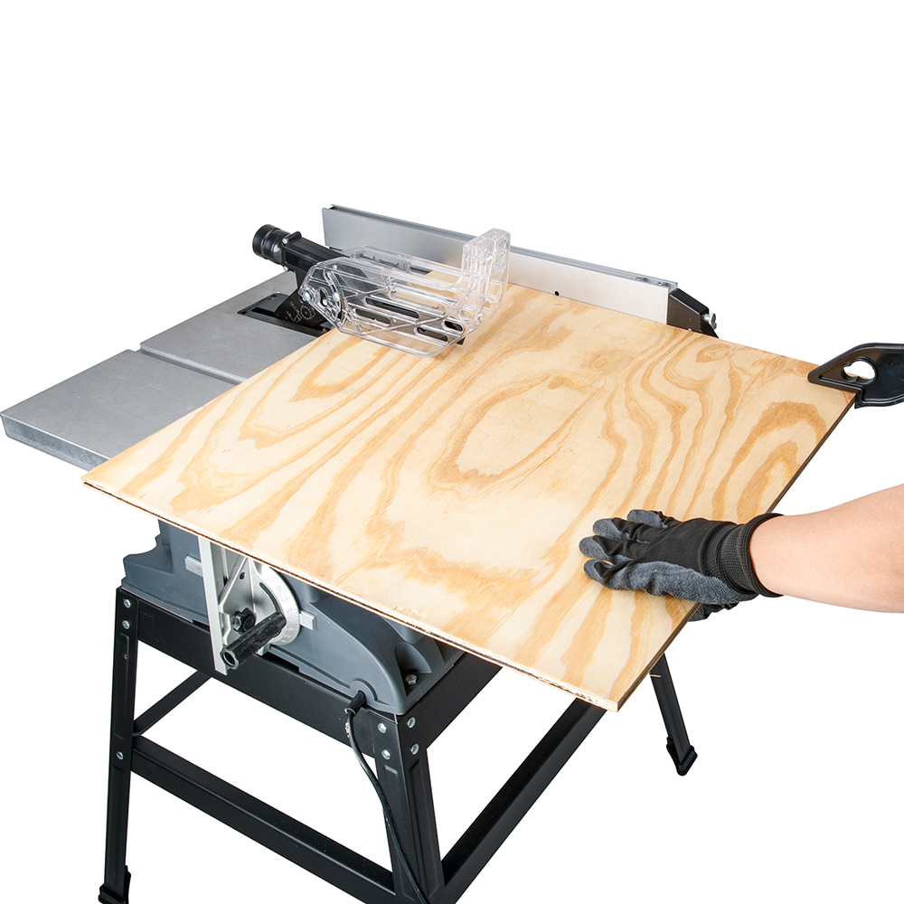 10 in. 15 Amp Table Saw with Metal Stand, Miter Gauge, Push Stick and Rip  Fence